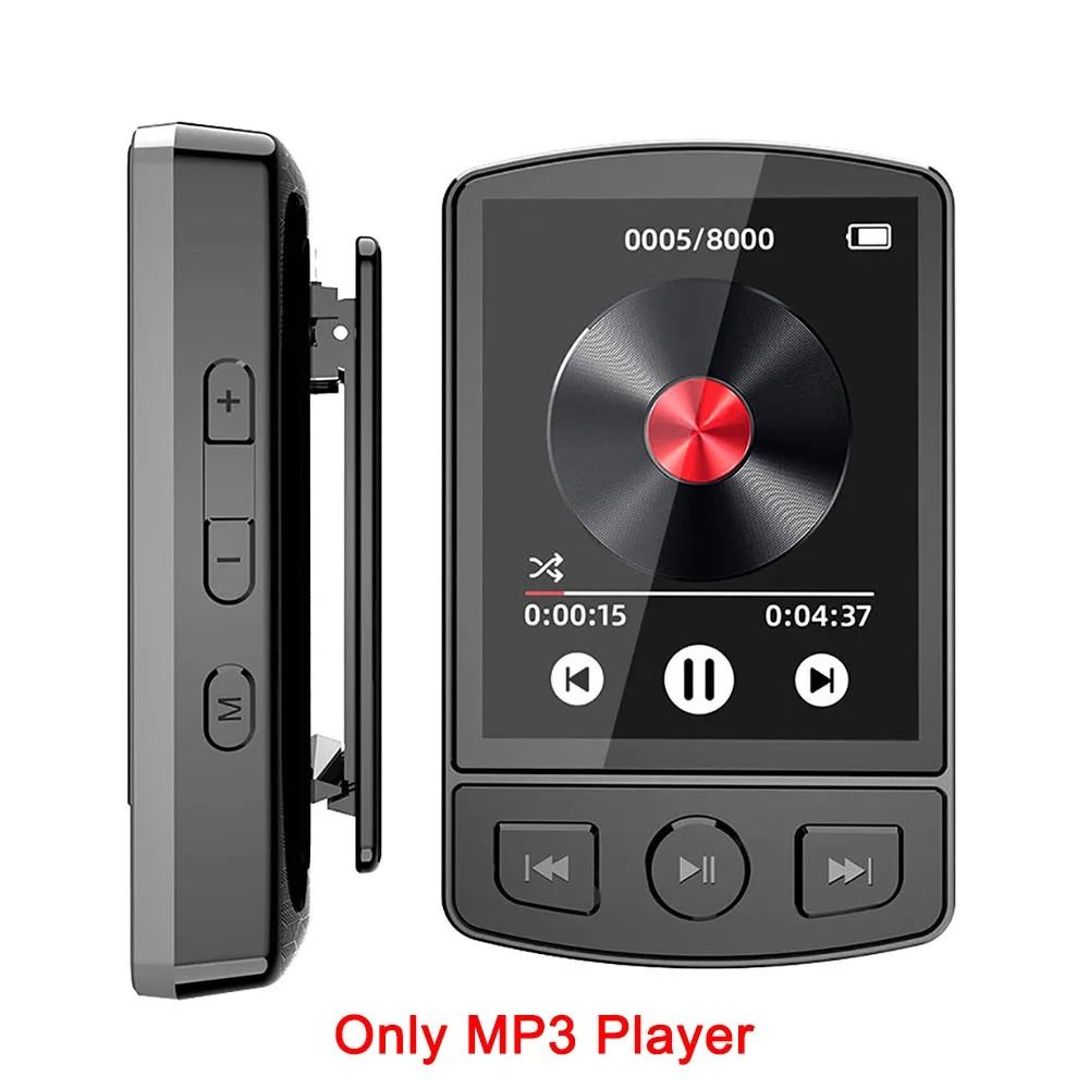 T6  MP3 Player Portable Sport Clip Walkman HiFi Sound Bluetooth-Compatible 5.0 Student Walkman 1.8 Inch Screen with FM Radio E-Book