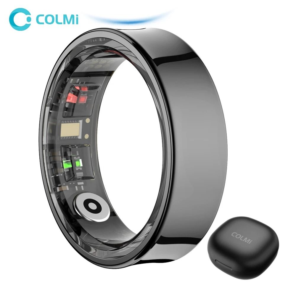 2026 COLMI R09 Smart Ring Men Women with Charging Case, Body Temperature Health and Sleep Monitor For Xiaomi Samsung Phone