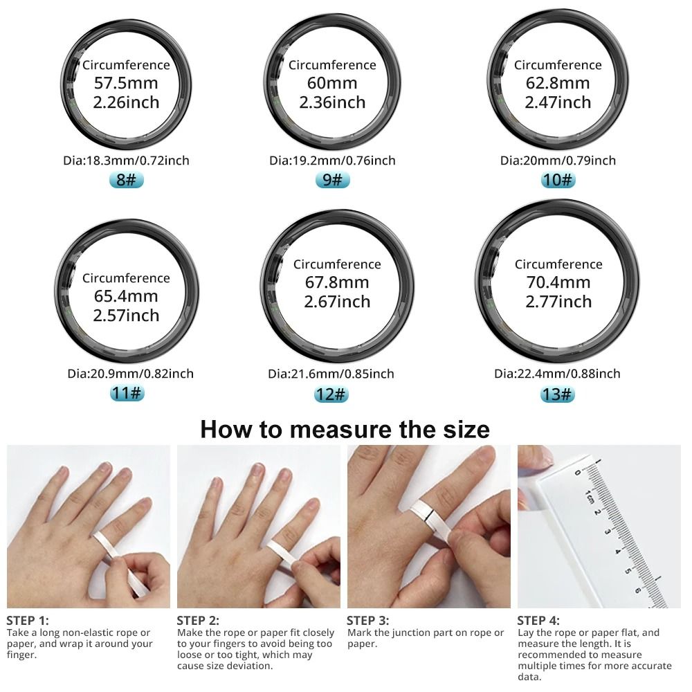 2026 COLMI R09 Smart Ring Men Women with Charging Case, Body Temperature Health and Sleep Monitor For Xiaomi Samsung Phone