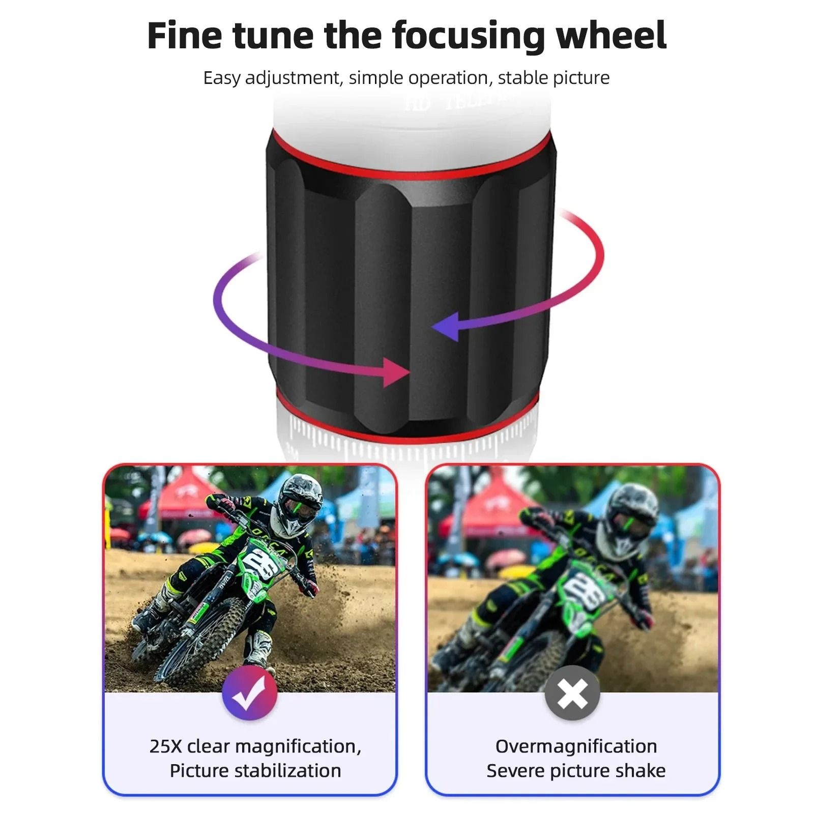 25X Phone Telephoto Lens Kit Phone Holder Portable Tripod Stabilizer Highpower Zoom Concerts Contest Outdoor Observation Animal