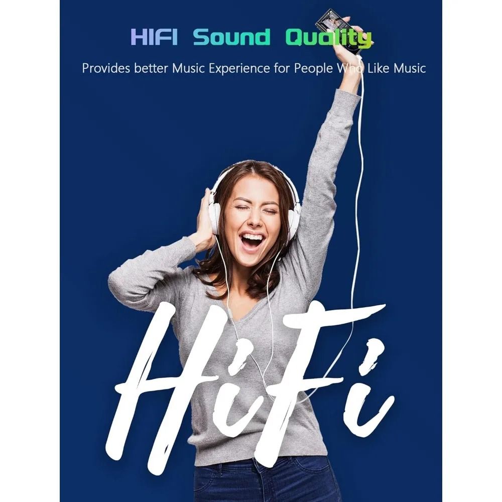 M5-2026 MP3 Player with Bluetooth 5.0, HD Speaker 2.4" Screen Voice Recorder FM Radio, Supports 64GB, Includes Earphones & TF Card