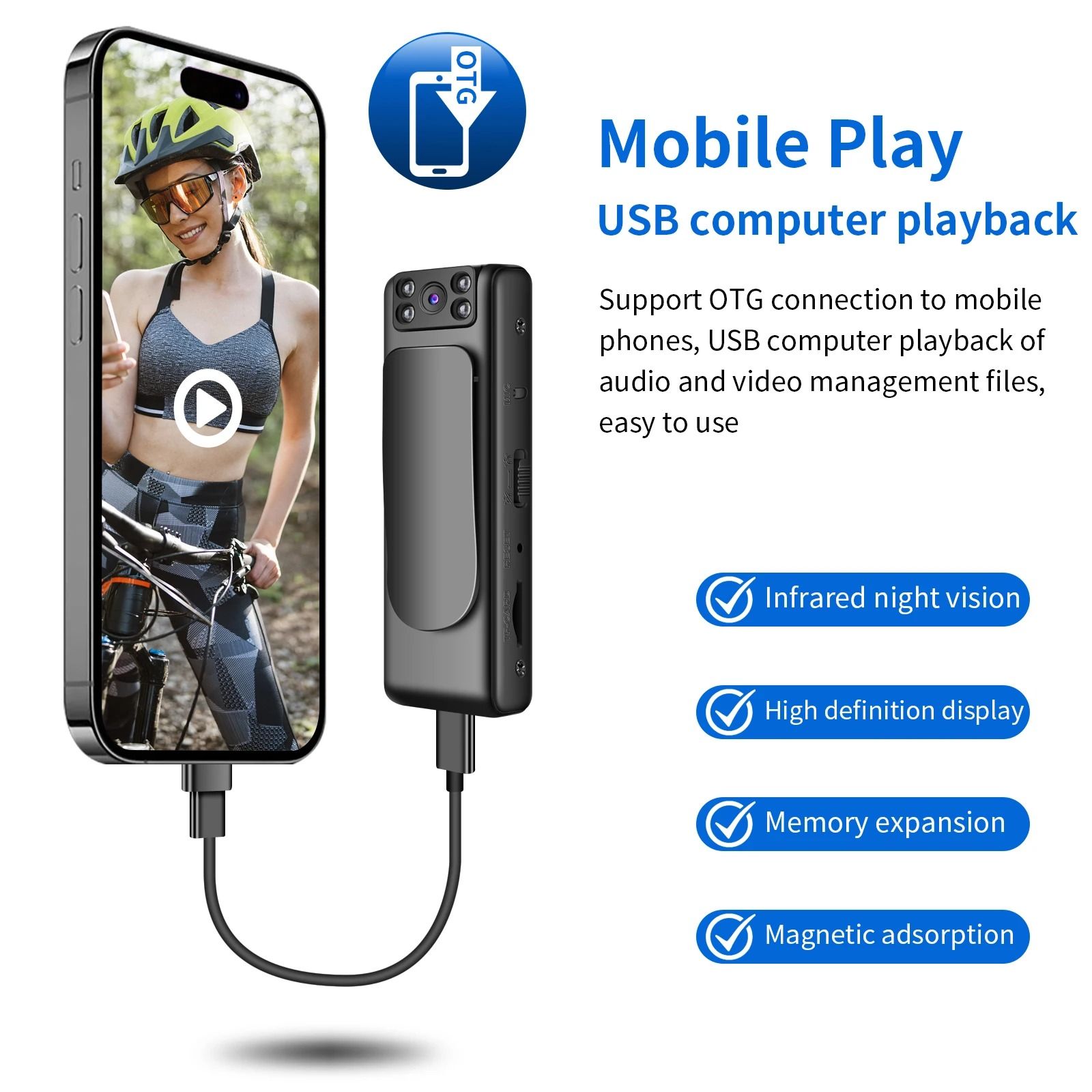 ZC-M6 HD 1080P Mini Body Camera Infrared Night Vision Camcorder Portable Digital Video Photo Voice Meeting Recorder Surveillance