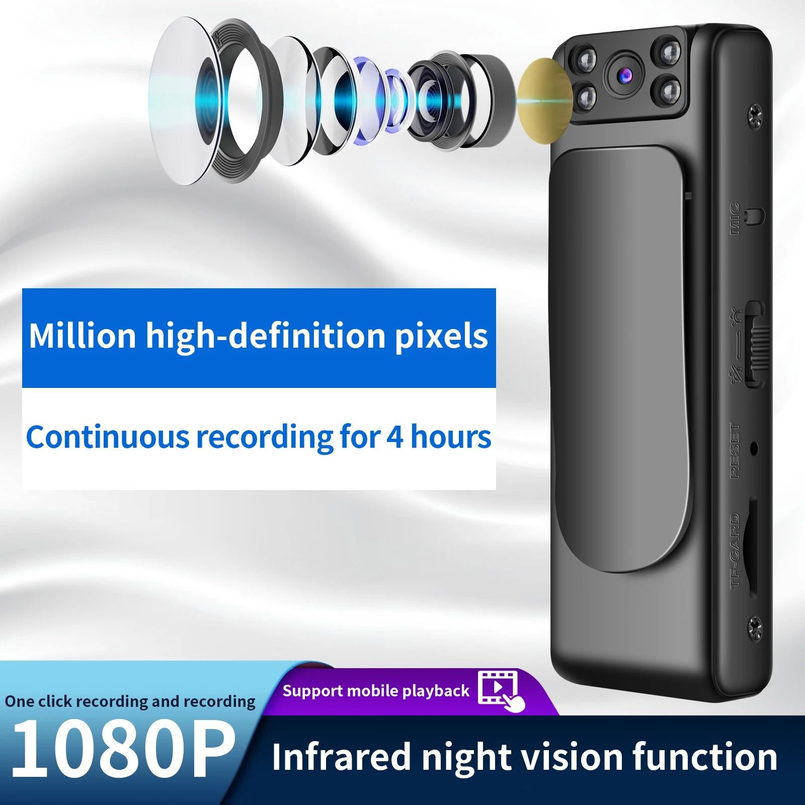 ZC-M6 HD 1080P Mini Body Camera Infrared Night Vision Camcorder Portable Digital Video Photo Voice Meeting Recorder Surveillance