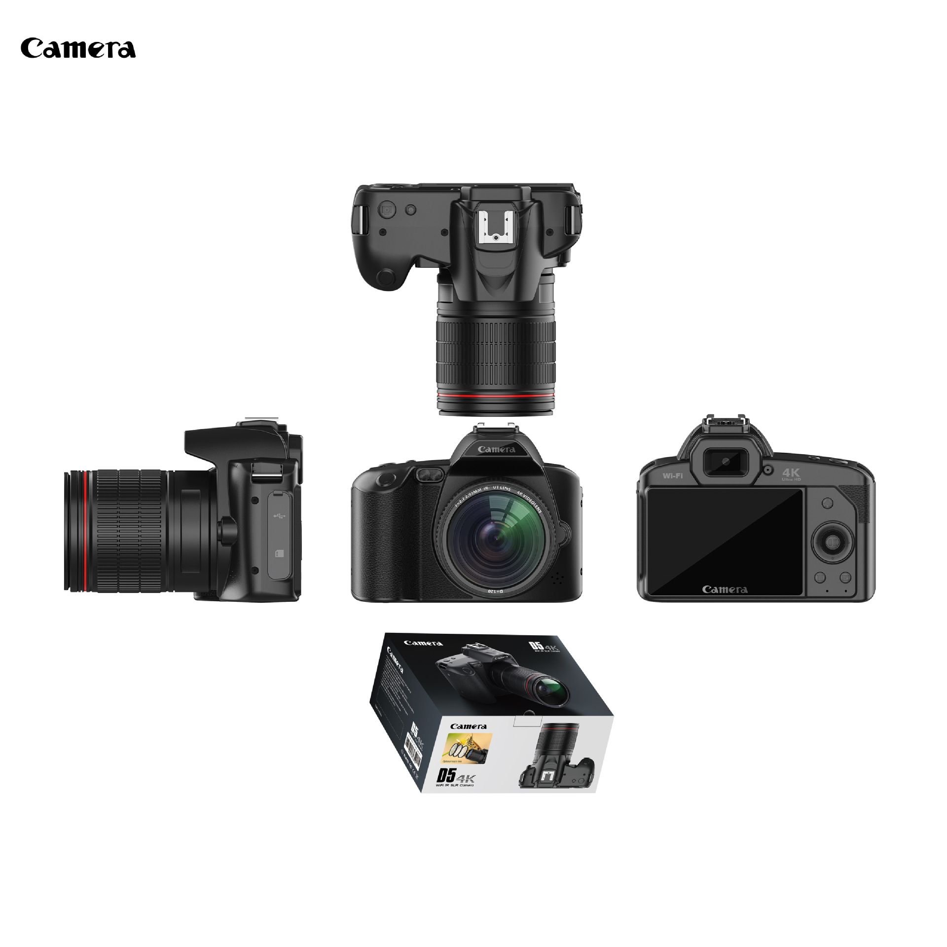 D5  3 Inch Digital Camera 2K 48MP Color Display 16X Digital Zoom HD Digital Camera for Photography Video WiFi Digital Camera