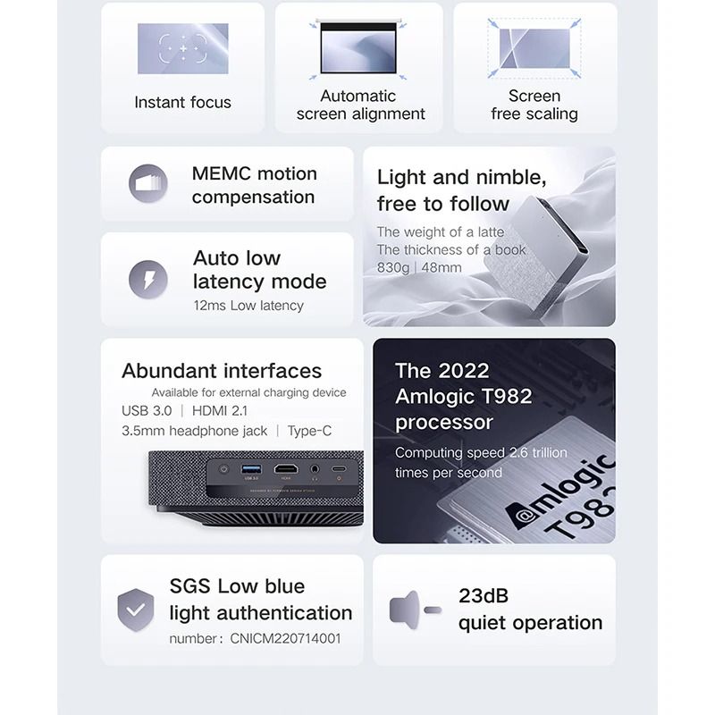 S5 Laser Projector FHD 1080P 1100ANSI Lumens Beamer Portable Mini For Home Smart Theater ALPD Bluetooth Outdoor Cinema