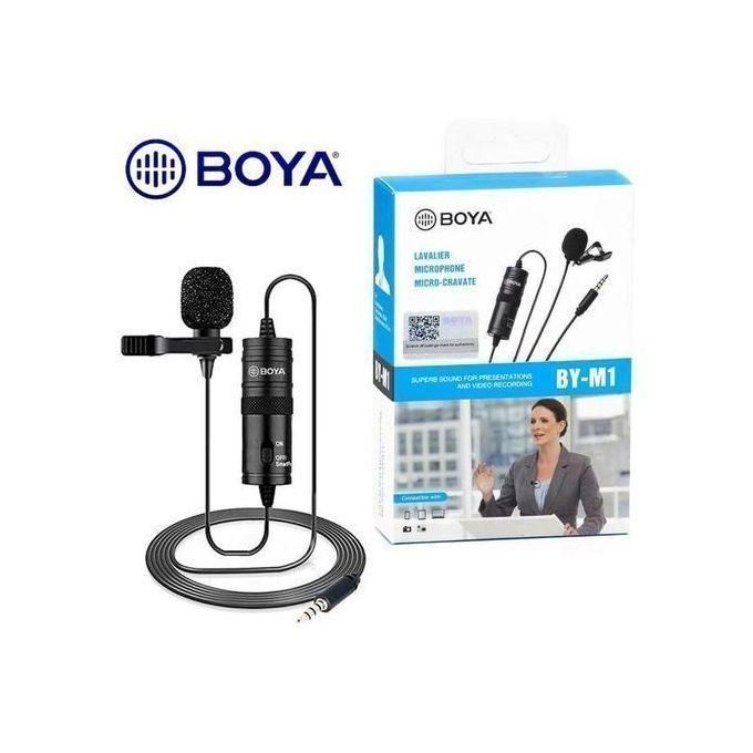 Boya BY-M1 Universal Single Lapel Microphone For PHONE CAMERA OMNI-DIRECTIONAL CONDENSER LAVALIER MIC