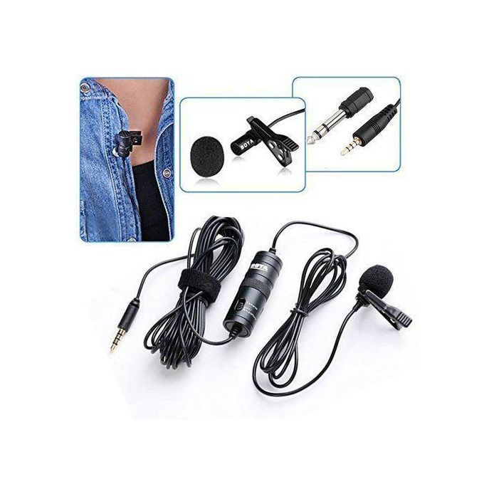 Boya BY-M1 Universal Single Lapel Microphone For PHONE CAMERA OMNI-DIRECTIONAL CONDENSER LAVALIER MIC