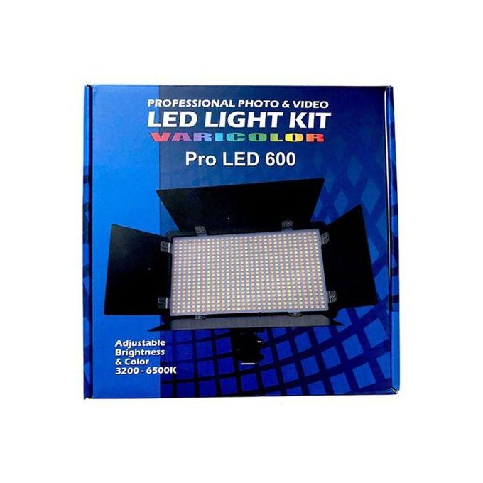 Universal Professional Photo And Video PRO Led 600 Light With 2 Batteries, Charger And Direct Power Adapter