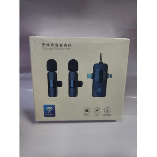 K15 Wireless Lavalier Microphone – 3-in-1 Clip-On Mic Set for Vlogging, YouTube & Mobile Content Creation