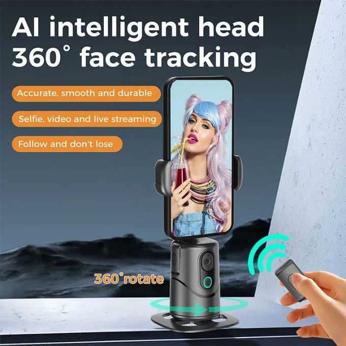 Portable Q12 intelligent 360 rotation AI face tracking smart gimbal stabilizer phone holder for video shooting