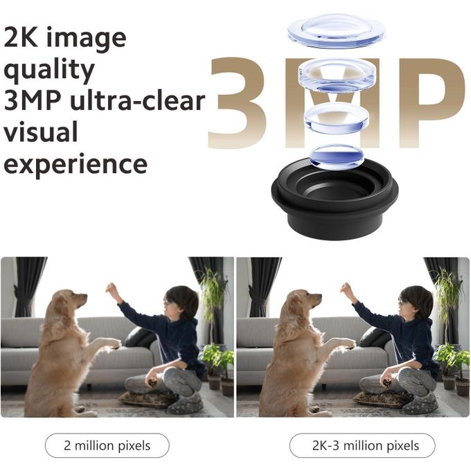 XIAOMI Smart Camera C301 2340P (3MP) 360° WiFi Camera for Indoor Use, Human AI Detection, Intelligent Siren, Bi-Directional Audio, Night Vision, Compatible with Alexa and OK Google