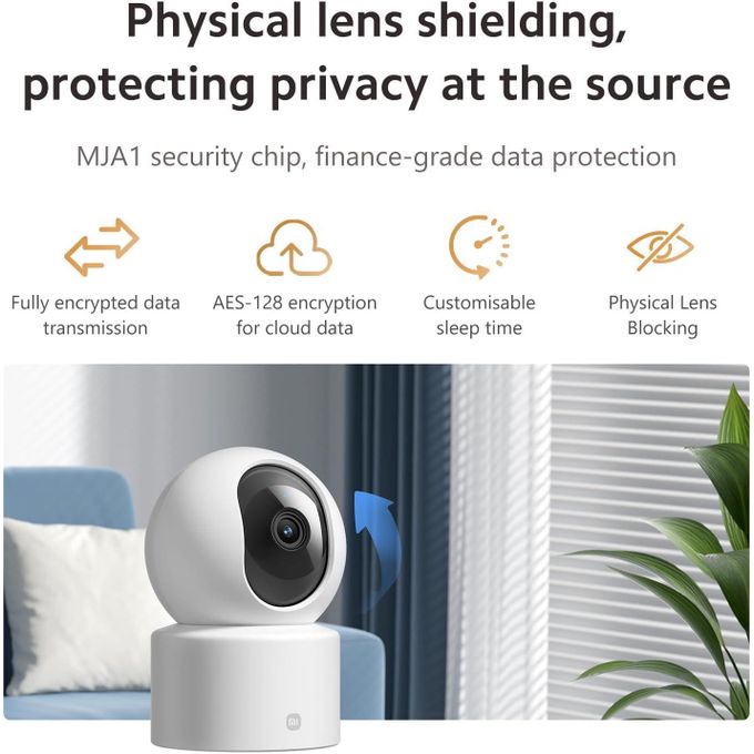 XIAOMI Smart Camera C301 2340P (3MP) 360° WiFi Camera for Indoor Use, Human AI Detection, Intelligent Siren, Bi-Directional Audio, Night Vision, Compatible with Alexa and OK Google
