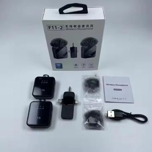 F11-2 Rechargeable Wireless Mic – Noise Cancelling Lavalier Microphone For Video, Interviews & Streaming