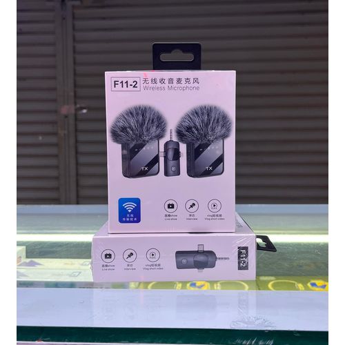 F11-2 Rechargeable Wireless Mic – Noise Cancelling Lavalier Microphone For Video, Interviews & Streaming