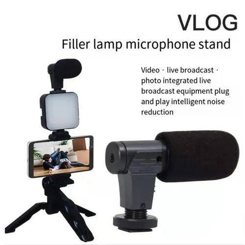 Vlogging Kit, Video Making Kit Tripod Stand Camera Remote Fill Light And Microphone Table Tripod For Youtube And Tiktok
