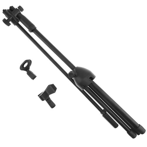Adjustable Tripod Base Microphone Stand, With 2 Mic Holders
