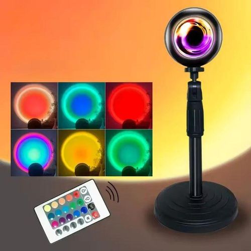 Remote Control Sunset Lamp Projector RGB Sunset Lamp 16 Colors USB LED Sunset Light For Live-Stream/Photography