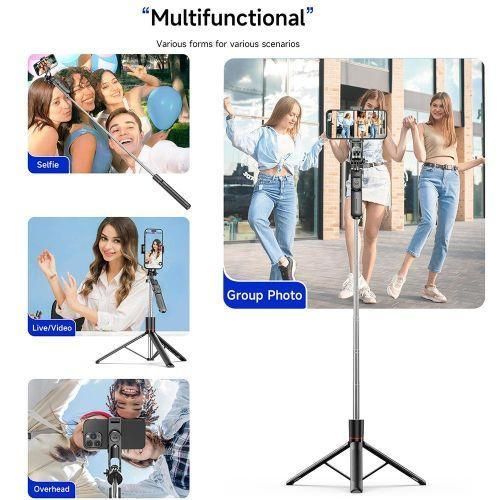 Stable Selfie Stick 1.7M 360 ° rotation Bluetooth Remote Control for TikTok QuickShooting Outdoor Live Broadcasting Tripod Photography
