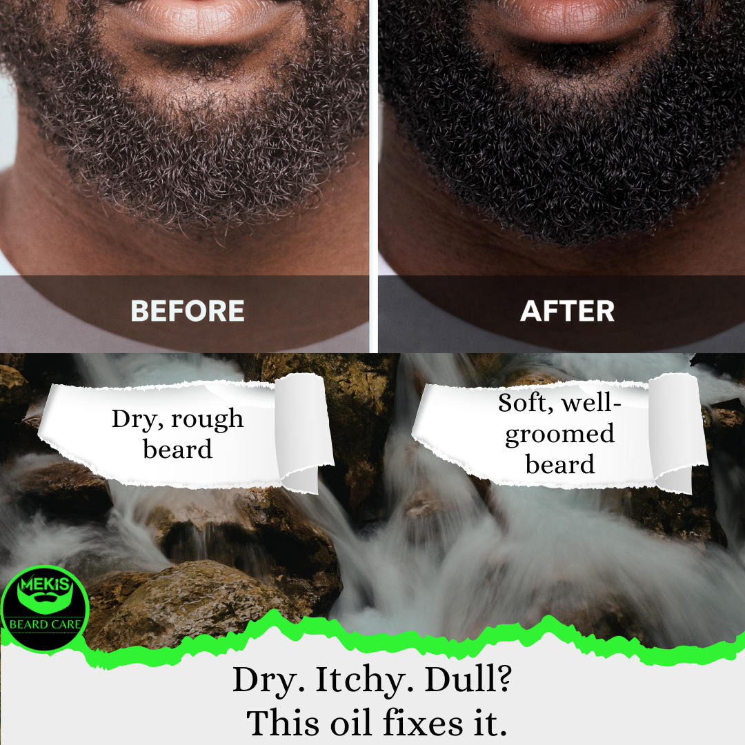 Mekis Beard Conditioning Oil - 15ml, with Jojoba ,Argan & Vitamin E,  Nourish. Strengthen. Command Presence.