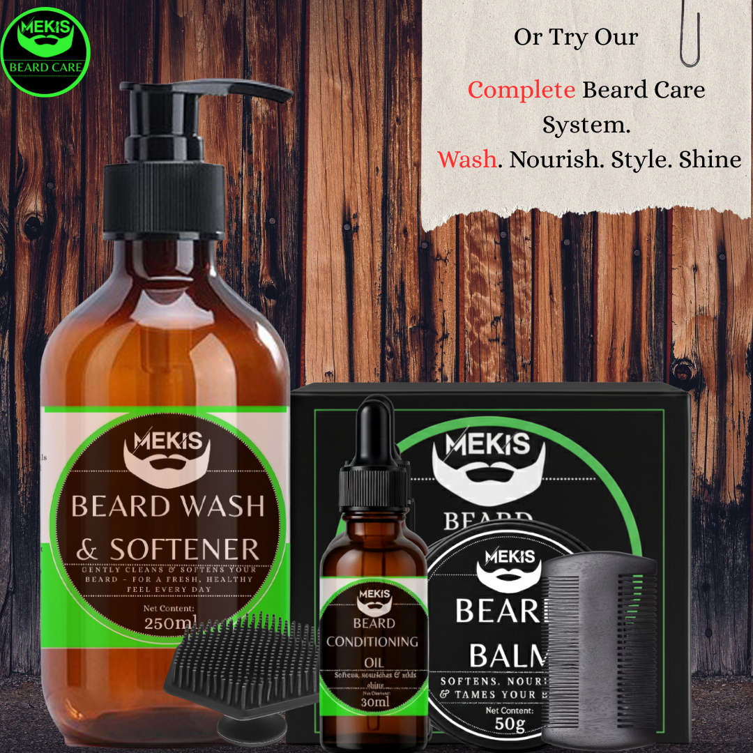Mekis Beard Conditioning Oil - 15ml, with Jojoba ,Argan & Vitamin E,  Nourish. Strengthen. Command Presence.