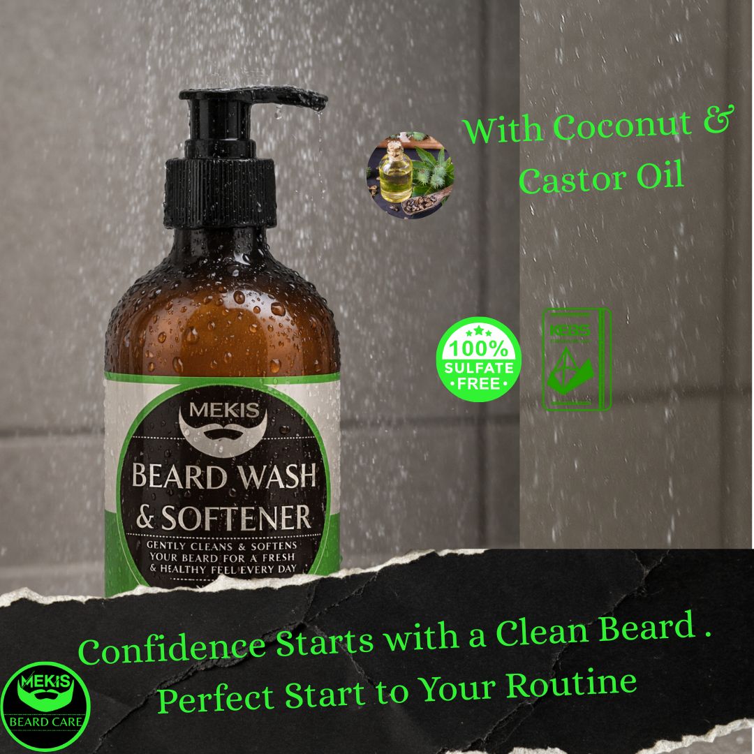 Mekis Complete Beard Care Kit - Beard Wash & Softener (180ml) + Beard Conditioning Oil (15ml) + Balm(30g) |