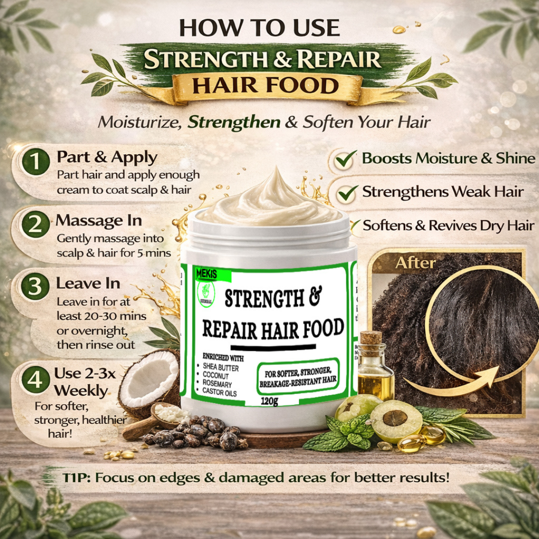 Mekis 5 in 1, Strength & Repair Hair Food - Deep Moisture. Stronger Strands. Healthier Growth.