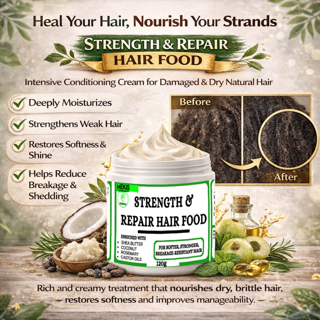 Mekis 5 in 1, Strength & Repair Hair Food - Deep Moisture. Stronger Strands. Healthier Growth.