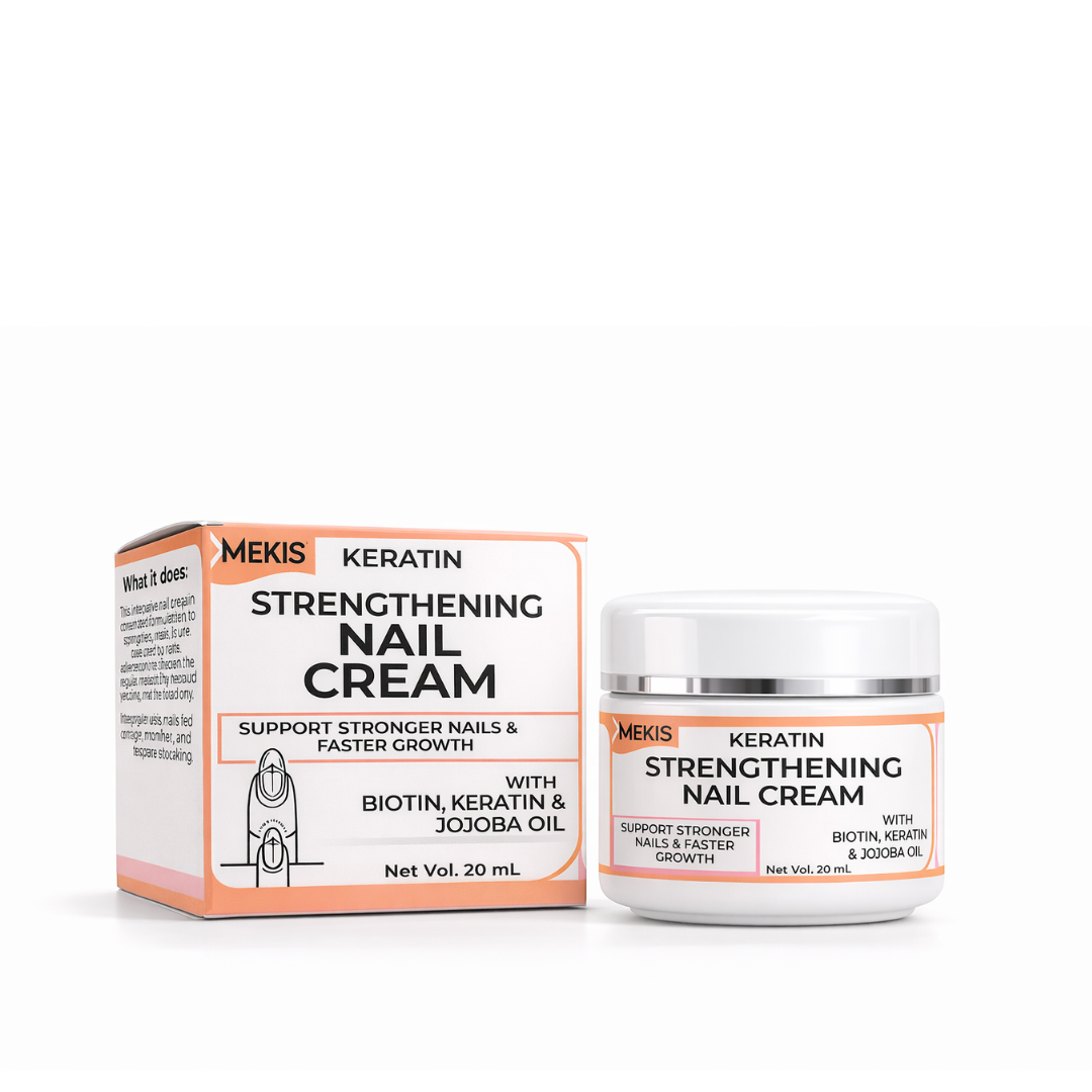 Mekis Keratin Strengthening Nail Cream - Strengthens Weak, Brittle Nails,Supports Faster, Healthier Nail Growth -