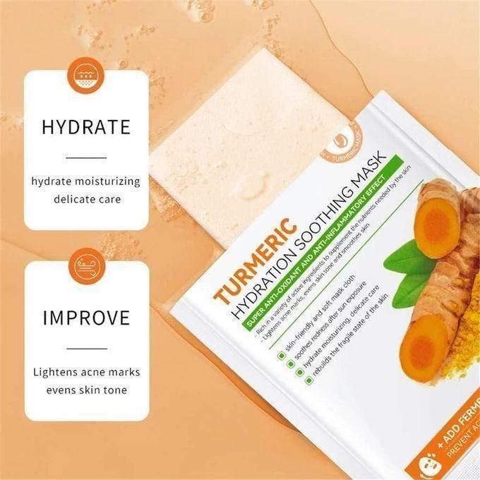 SODOER OFFER Turmeric Skincare Set For Anti-Aging Glowing Skin,Include Face Cleanser, Turmeric Oil Serum-Toner-Face Cream-and 2 Tumeric Sheet Mask For Dark Spot Corrector Remover