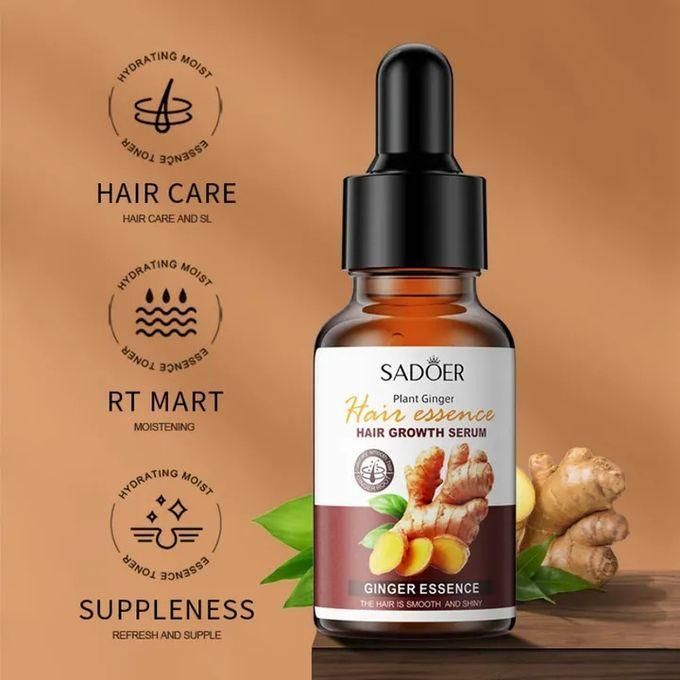 SADOER OFFER Ginger Hair Essence Hair Growth Serum Treatment Essence Hair Growth Ginger Extract Beard Growth,Hair Growth, Anti Dandruffs Hair Moisturizing Hair Care Serum, Derma Roller Compliment T