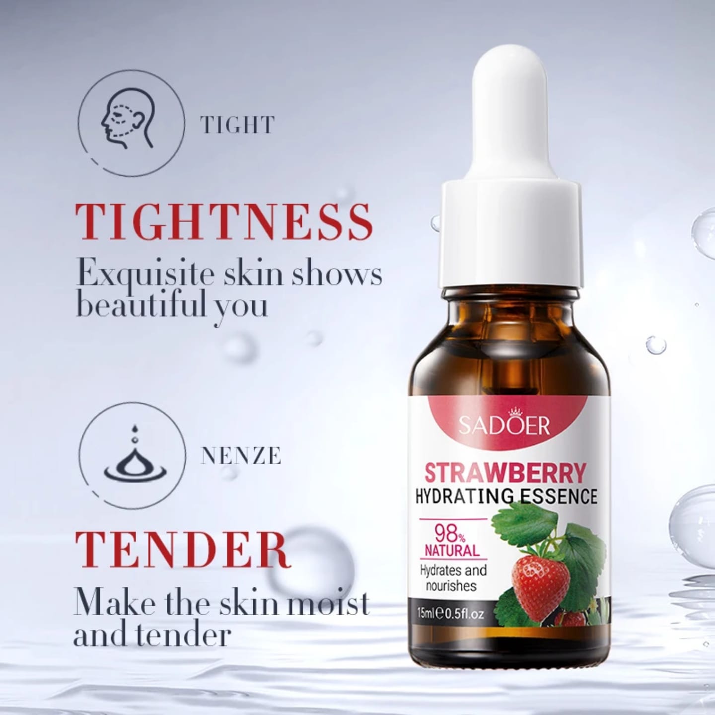 SADOER 5 in 1 Set Anti Acnes Salicylic Acid Serum,+Fullerene Anti Aging  Essence+Strawberry Ageless + Astaxanthin Anti-Oxidation +Niacinamide Face Brightening Essence Vitamin C compliment Skin Care