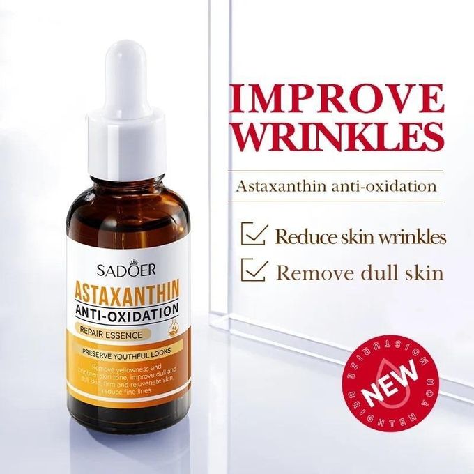 SADOER 5 in 1 Set Anti Acnes Salicylic Acid Serum,+Fullerene Anti Aging  Essence+Strawberry Ageless + Astaxanthin Anti-Oxidation +Niacinamide Face Brightening Essence Vitamin C compliment Skin Care