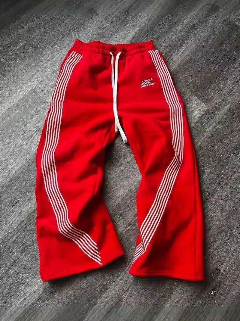 Y2k Embroidered Gray Casual Pants Camo Functional Tactical Functional Men's Women's Premium Jogging Drawstring Sweatpants Black M