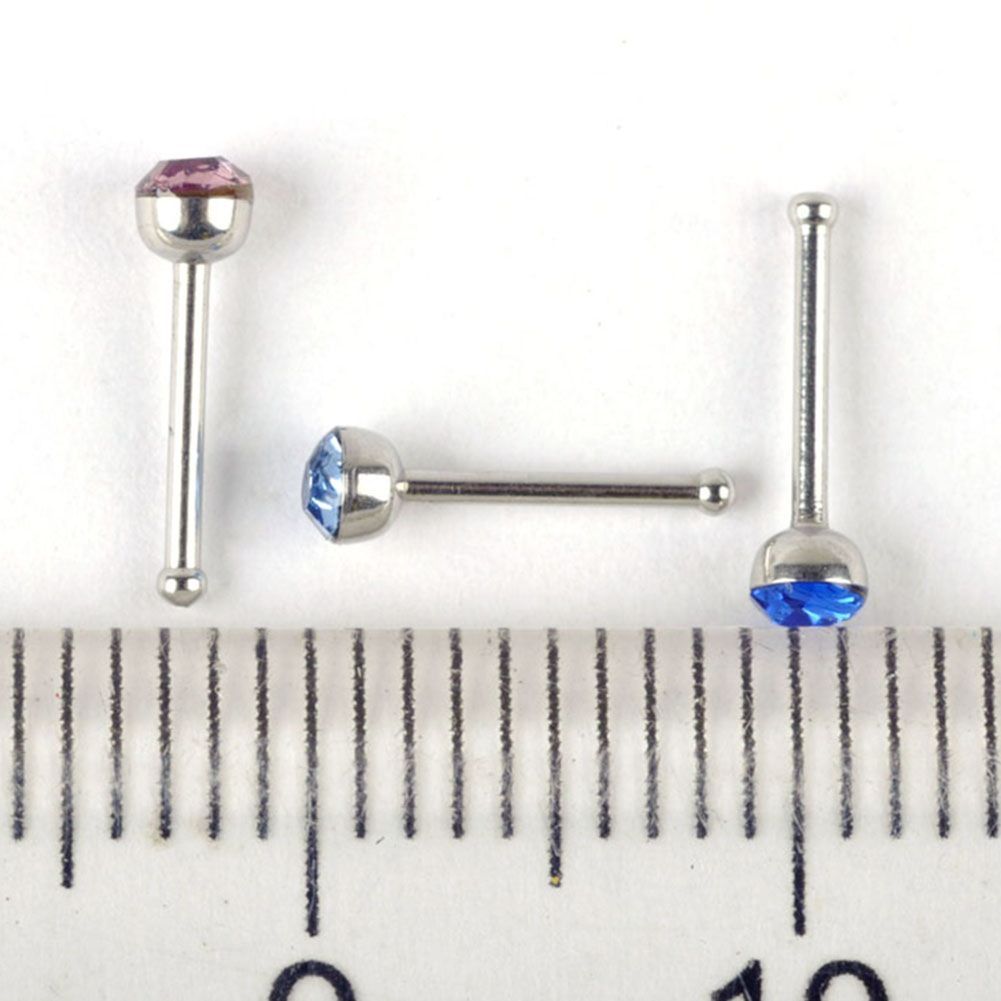 60 pieces∕pack Stainless Steel Crystal Nose Ring Set Women Girl Surgical Steel multicolor 60 PCS