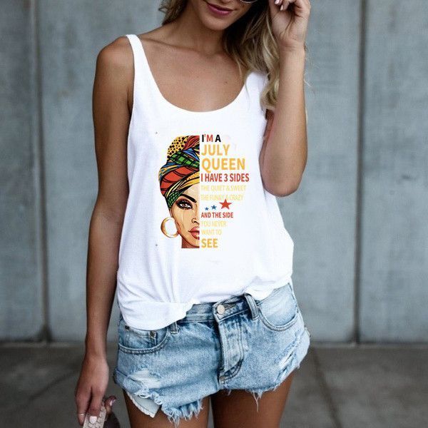 Tshirts Women T-shirts 2 in 1 tshirts Women Clothes Shirts 2 PCS/Sets Women Tops Lady Wear shirts Africa Queen On Sale New Arrival white L