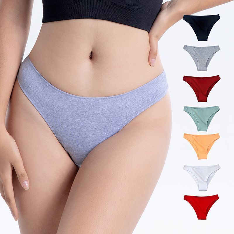 3PC Cross border women's sexy half bag hip low waist oversized underwear made of pure cotton for women's foreign trade women panties black