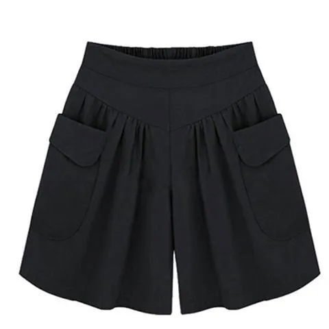 European and American summer plus fat plus plus size women's clothing fat mm wide leg shorts women's 200 pounds sister versatile hot pants skirt pants women's summer