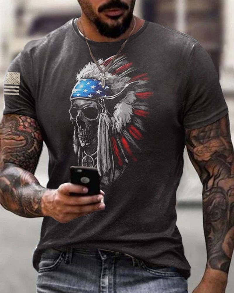 European and American cross-border men's T-shirt foreign trade exclusively for men's personalized 3D T-shirt digital printing round neck short sleeved manufacturer wholesale
