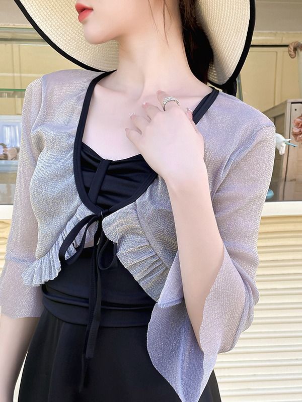 2025 new ins style swimsuit women's two-piece one-piece skirt style slimming and belly covering conservative hot spring swimming suit