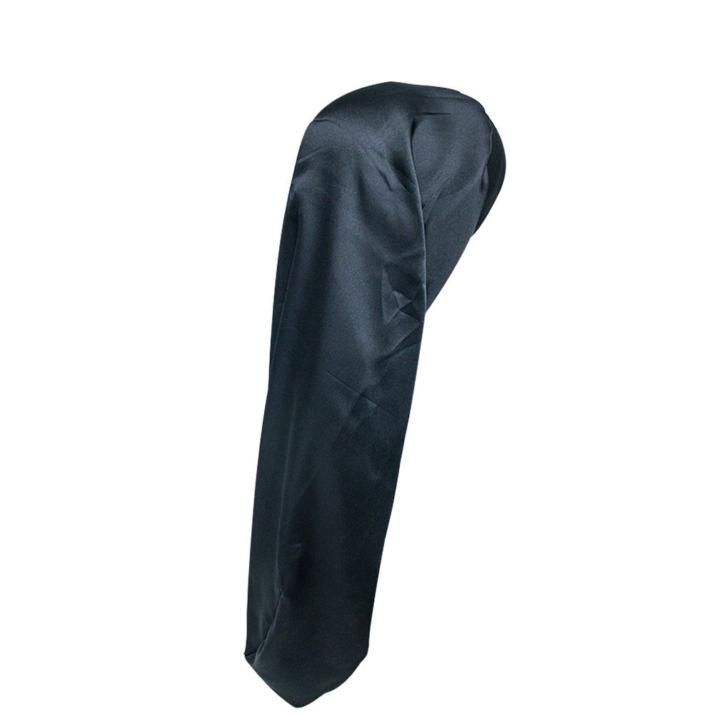 Cross border Amazon hot selling solid color polyester women's long tube sleeping cap with wide edge elastic hair care and shower cap factory direct sales