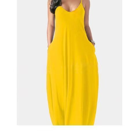 Wolddress Womens 2025 Casual Sleeveless Sundress Plus Size Loose Plain Long Summer Beach Maxi Dress with Pockets S-5X blue S