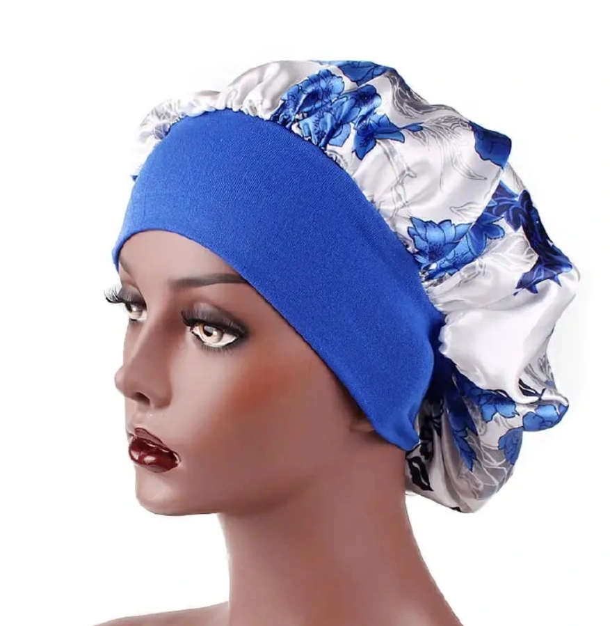 Satin Headscarf Hat Sleeping Bonnet Women Curly Hair Wrap Silk Cap Fashion Head Scarf Headwear Night Sleep Hat Adjust Head Cover Hat For Curly Springy Hair Styling Accessories Soft Elastic Band Bro