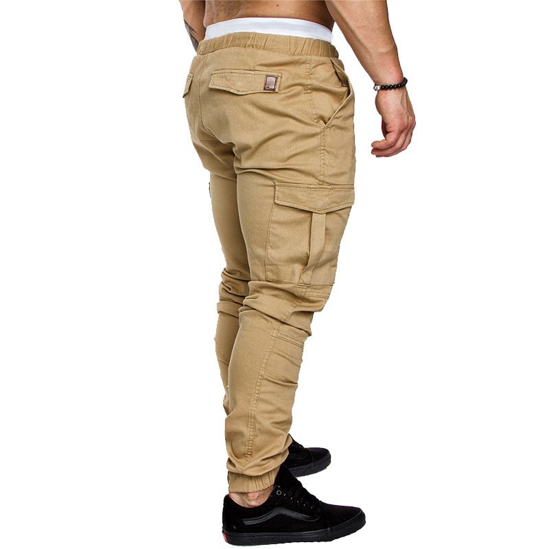 Men Pants Thin Fashion Casual Jogger Pants 2020 Streetwear Cargo Pants Men's Multi-pockets Trousers Fitness Gyms Sweatpants Mens Light Blue M