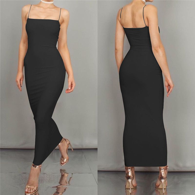 Spot European and American women's clothing ins sexy camisole temperament camisole long skirt backless slim fit dress women's summer wholesale
