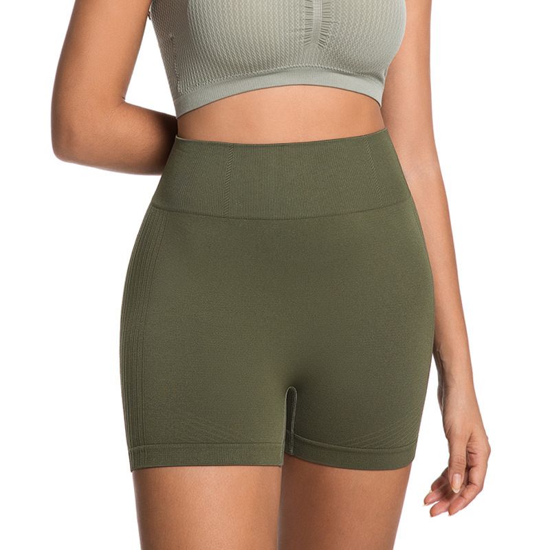 Cross border hot selling high waisted and waist cinching tight pants, running and fitness yoga shorts, peach hip lifting and belly cinching pants