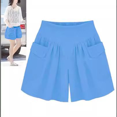 European and American summer plus fat plus plus size women's clothing fat mm wide leg shorts women's 200 pounds sister versatile hot pants skirt pants women's summer