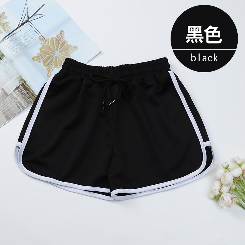 2*Sets Sports shorts for women's summer casual loose straight leg pants for wearing outside, high waist slimming and anti glare three part yoga style hot pants