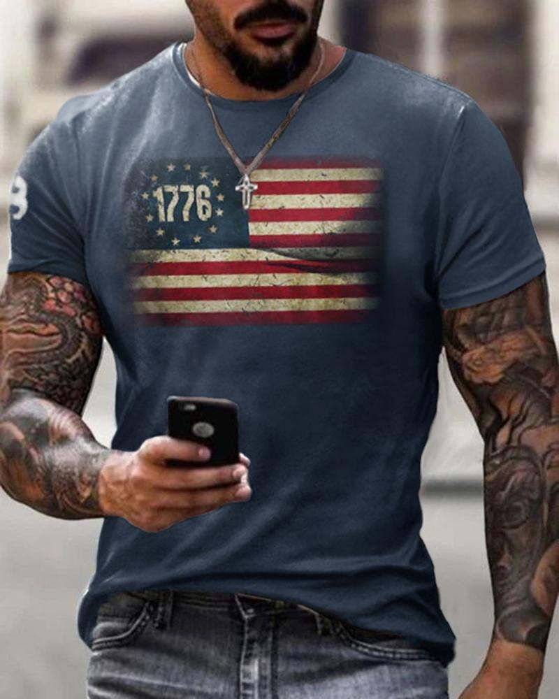 European and American cross-border men's T-shirt foreign trade exclusively for men's personalized 3D T-shirt digital printing round neck short sleeved manufacturer wholesale