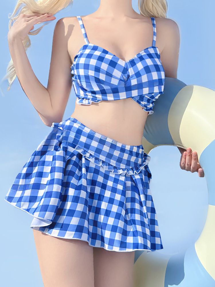 2025 new swimsuit women dopamine orange soda split suspender spicy girl skirt style hot spring student girl vacation