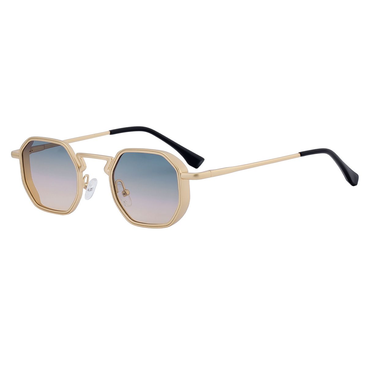 2025 New European and American Irregular Sunglasses for Men with a High Grade Feeling, Metal slingshot, Leg Sunglasses, Men's Trendy Shapes